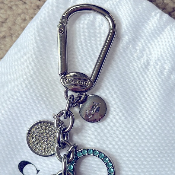 Coach Key Fob Purse Charm Silver with Crystals - Picture 3 of 3